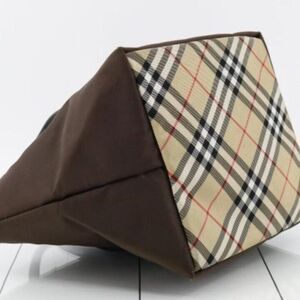 Burberry Blue Label Brown Nylon and Nova Check Mini Tote - Authentic and Vintage